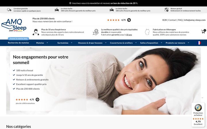Screenshot of am-qualitatsmatratzen.fr