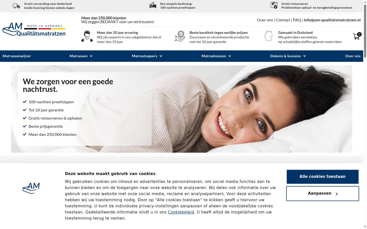 Screenshot des Einwilligungsbanners vor jeglicher Interaktion