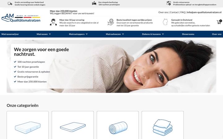 Screenshot von am-qualitatsmatratzen.nl