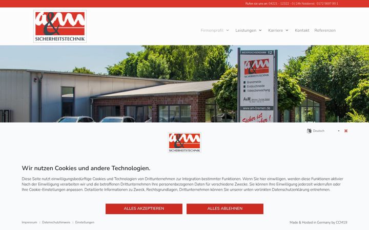 Screenshot ta' am-sicherheitstechnik.de