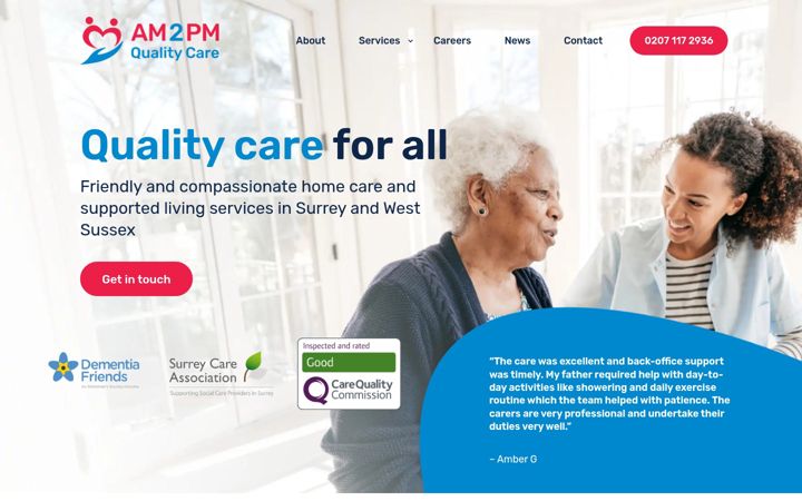 Screenshot of am2pmcare.com