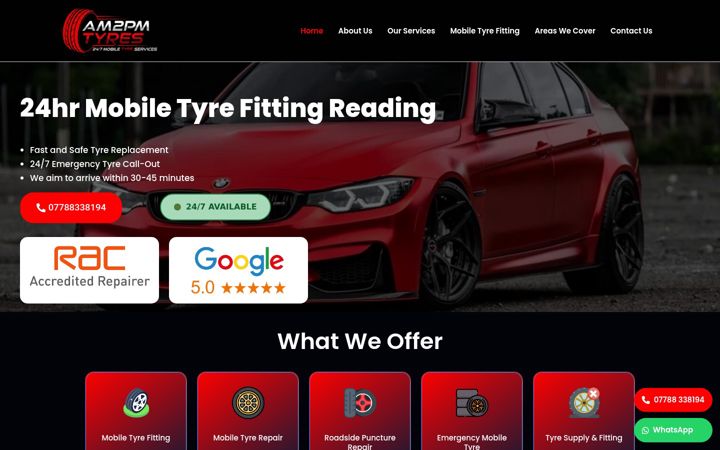 Screenshot of am2pmtyres.co.uk
