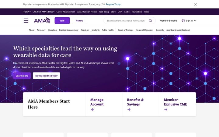 Captură de ecran a ama-assn.org