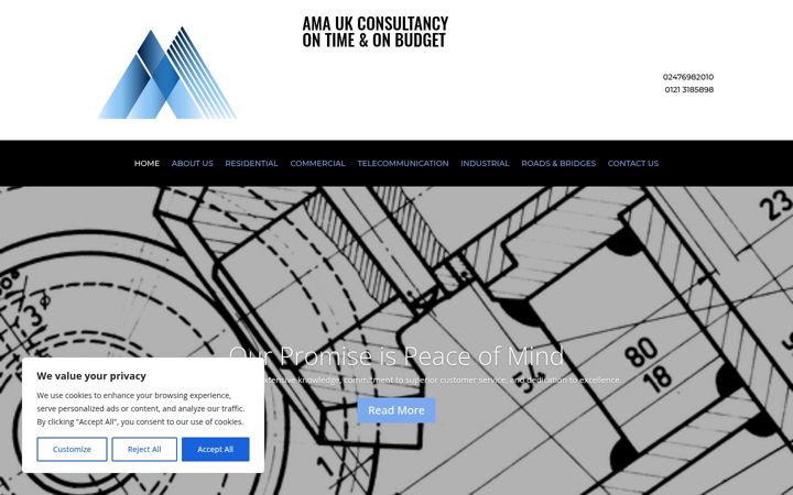 Screenshot of ama-consultancy.com
