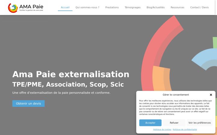 Screenshot of ama-paie.fr