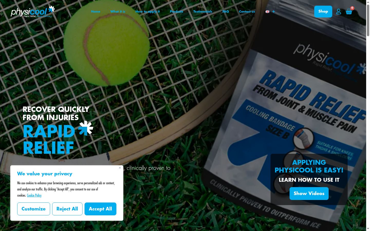 Screenshot of the consent banner shown before any interaction