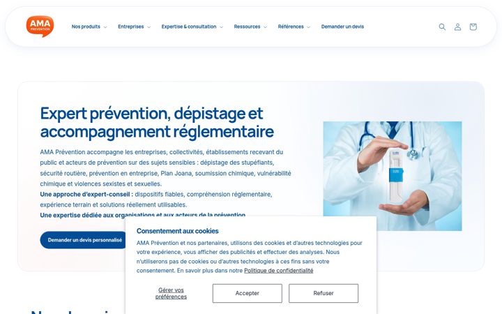Screenshot of ama-prevention.fr