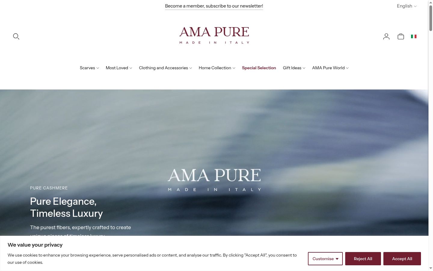 Screenshot of the consent banner shown before any interaction