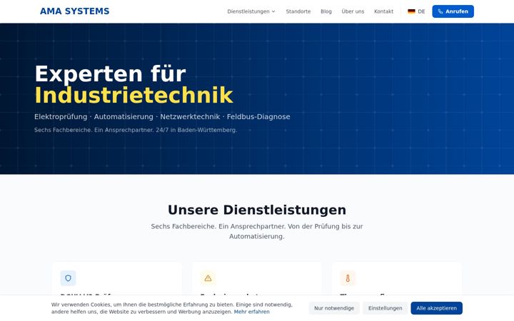 Screenshot of ama-systems.eu