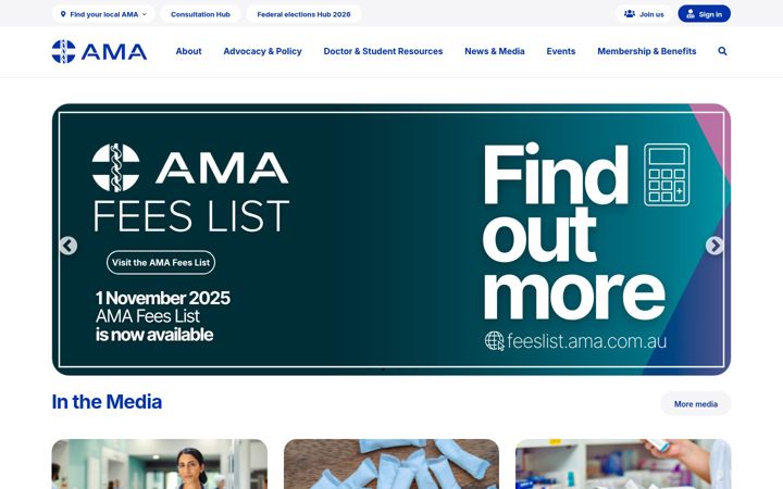 Screenshot of ama.com.au