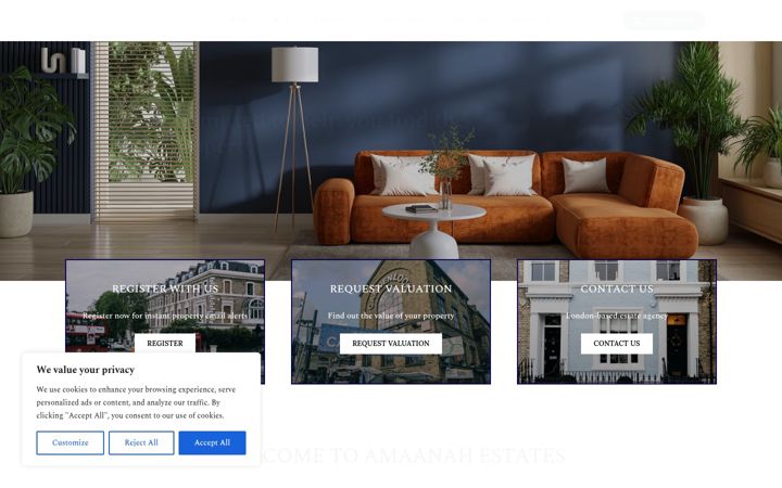 Screenshot of amaanahestates.com