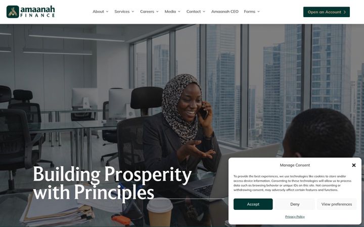 Screenshot of amaanahfinance.com