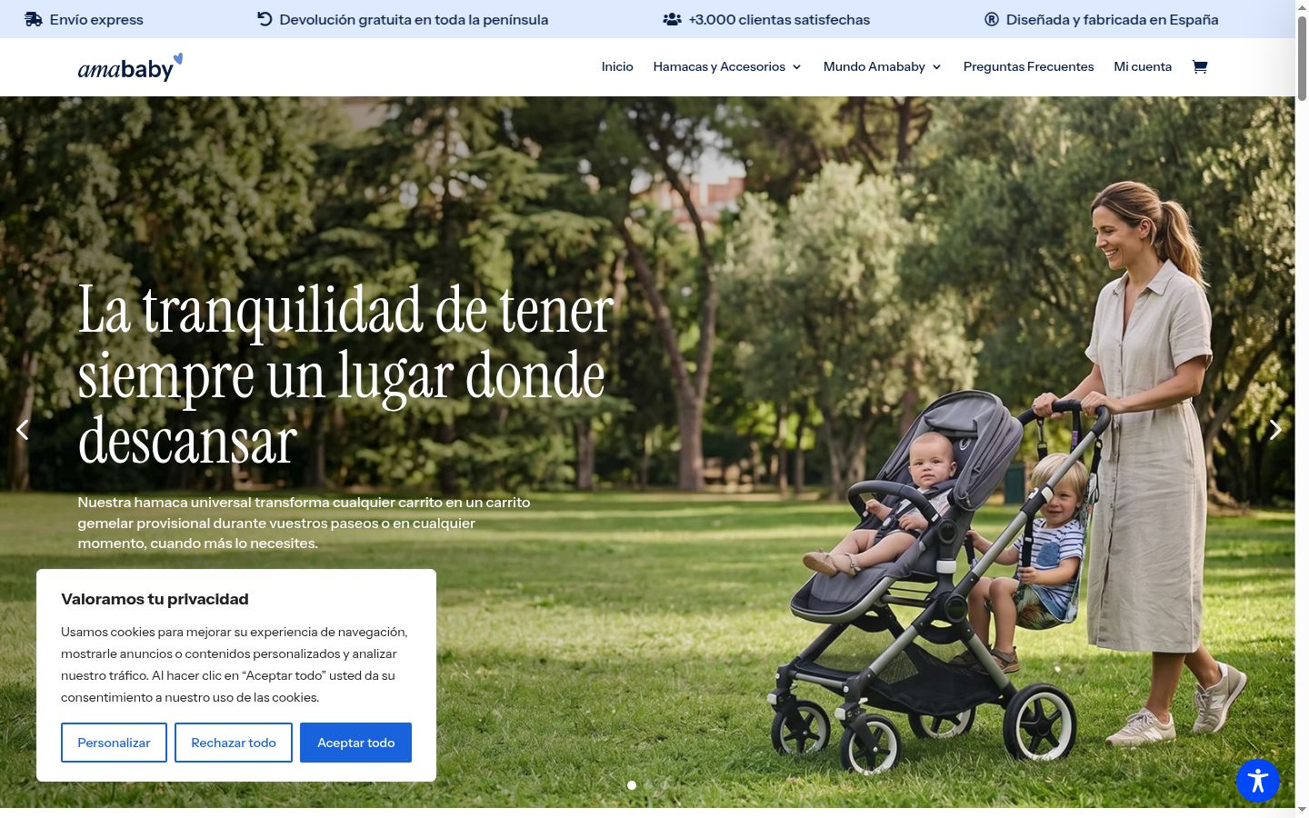 Screenshot of the consent banner shown before any interaction