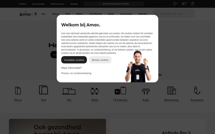 Screenshot von amac.nl