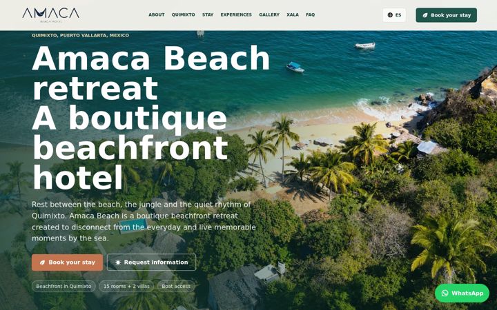 Screenshot of amacabeach.com