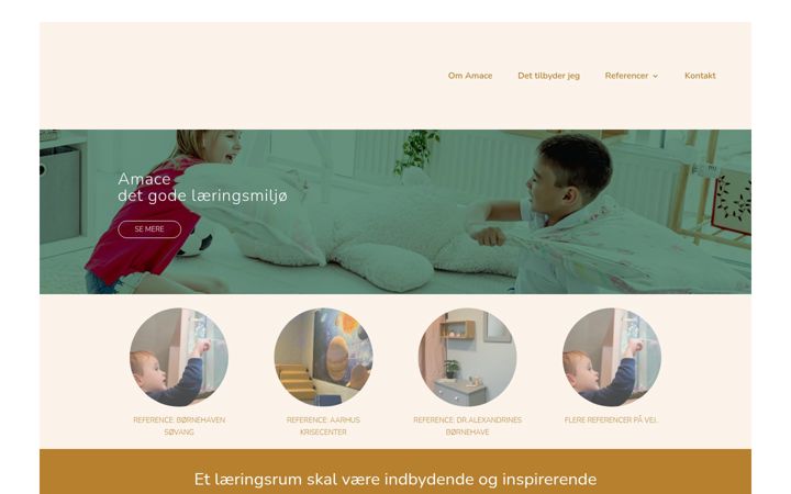 Screenshot van amace.dk