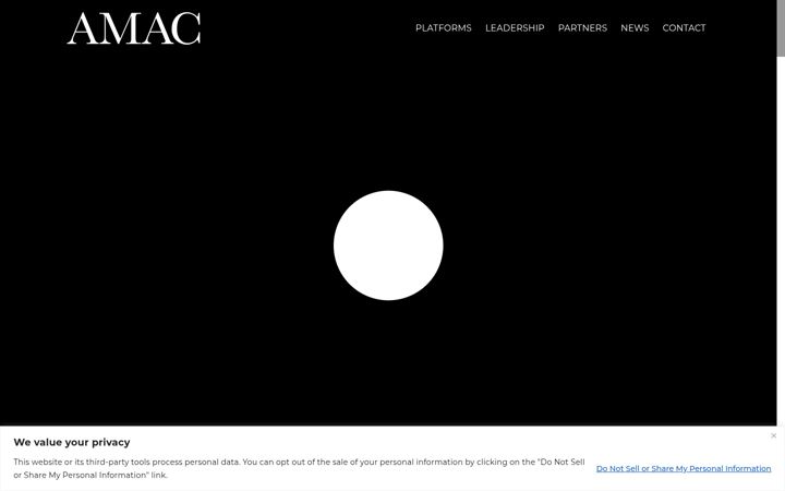 Screenshot of amacholdings.com