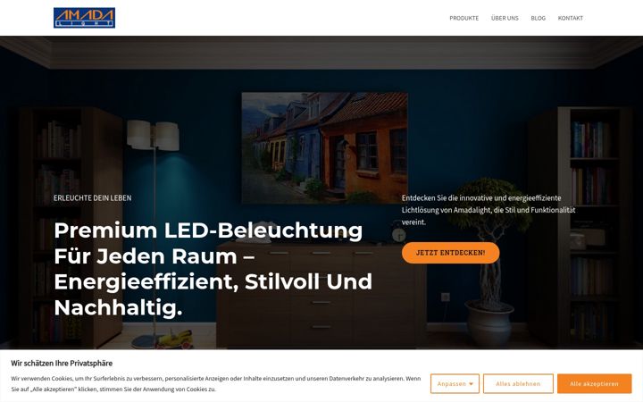 Screenshot of amadalight.de
