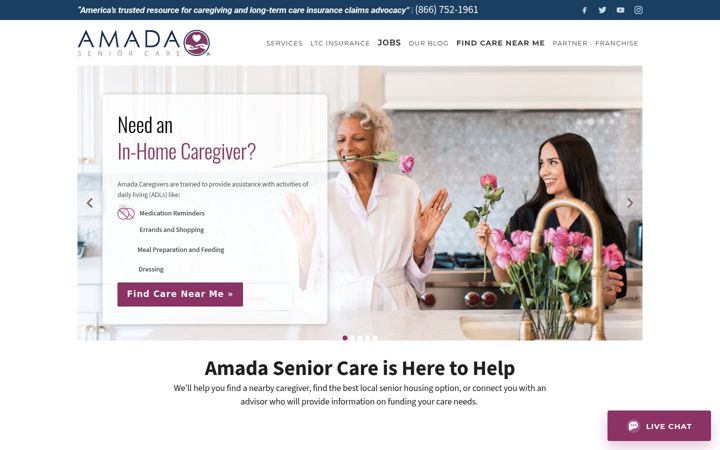 Screenshot of amadaseniorcare2.net
