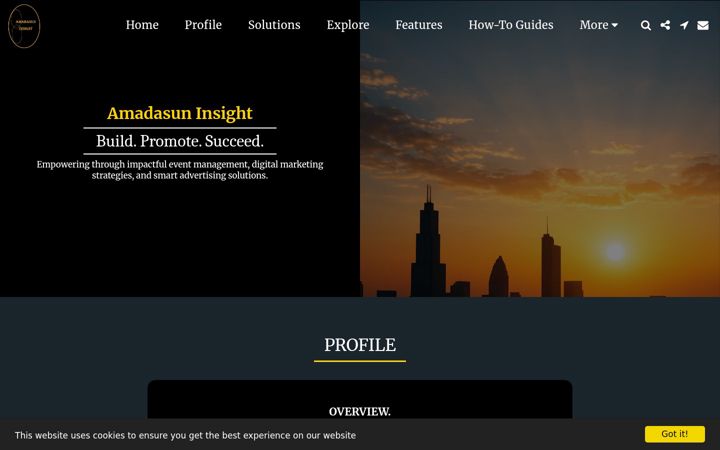 Screenshot of amadasuninsight.com