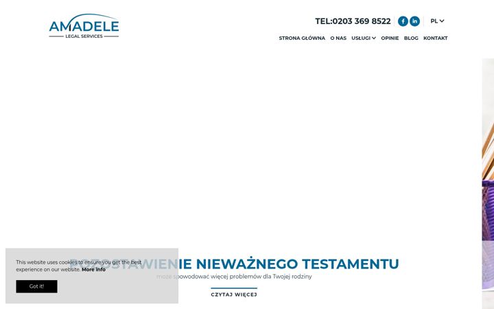 Screenshot of amadele.co.uk