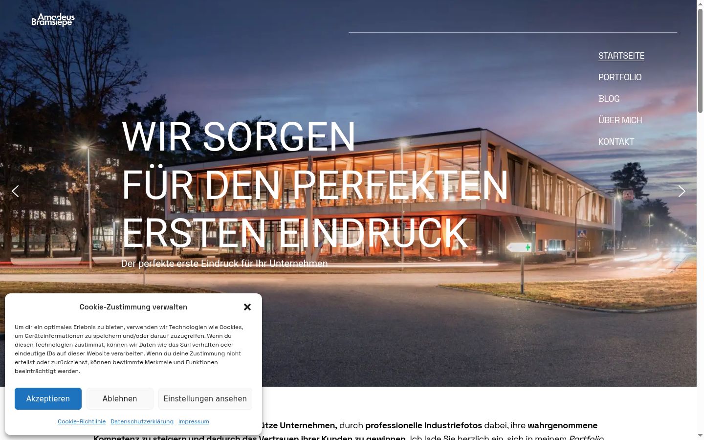Screenshot of the consent banner shown before any interaction
