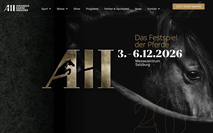 Ekraanipilt saidist amadeushorseindoors.at