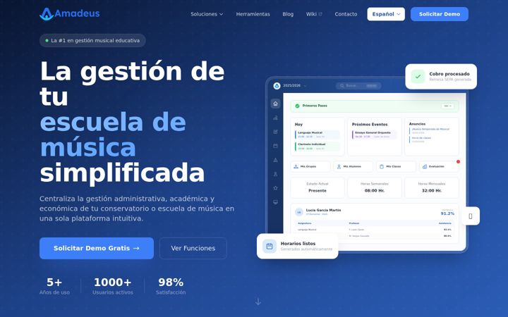 Screenshot of amadeusmagister.com