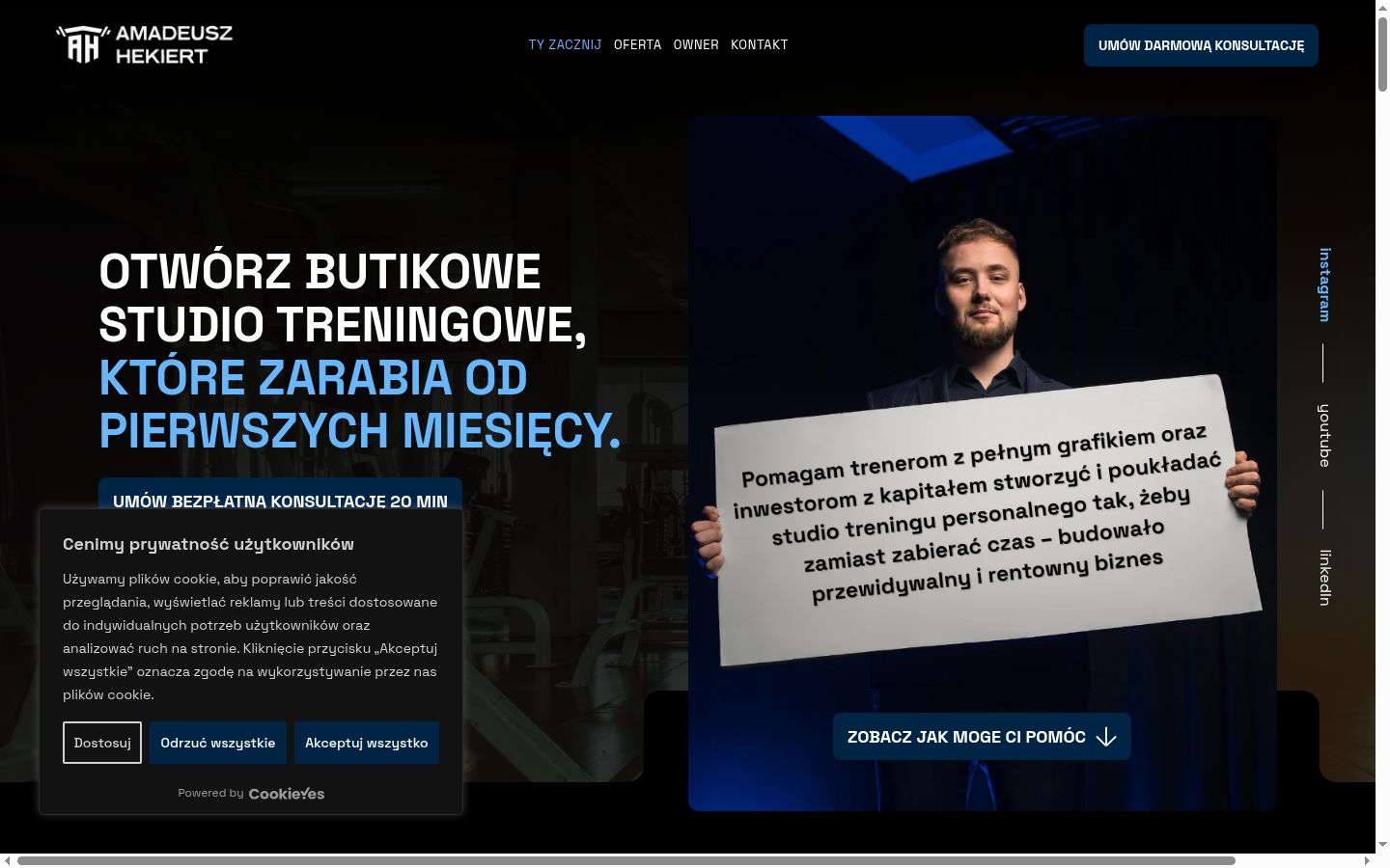 Snímek obrazovky baneru souhlasu zobrazeného před jakoukoli interakcí