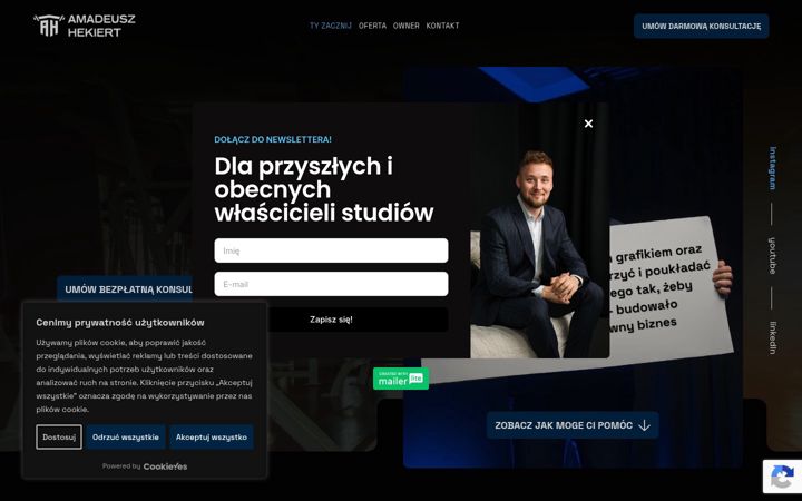 Screenshot of amadeuszhekiert.pl