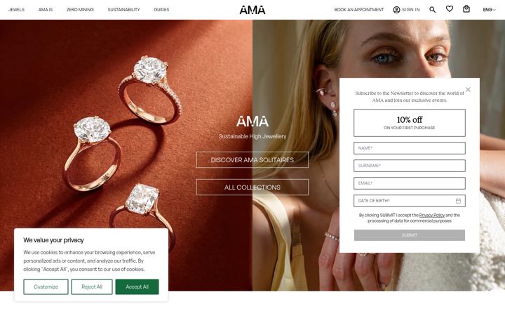 Screenshot von amadiamond.com