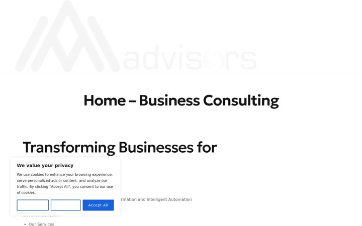 Screenshot of amadvisorsconsulting.com