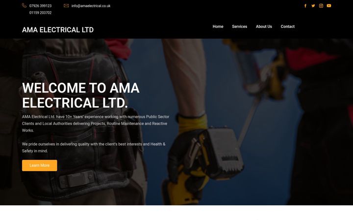 Screenshot ta' amaelectrical.com