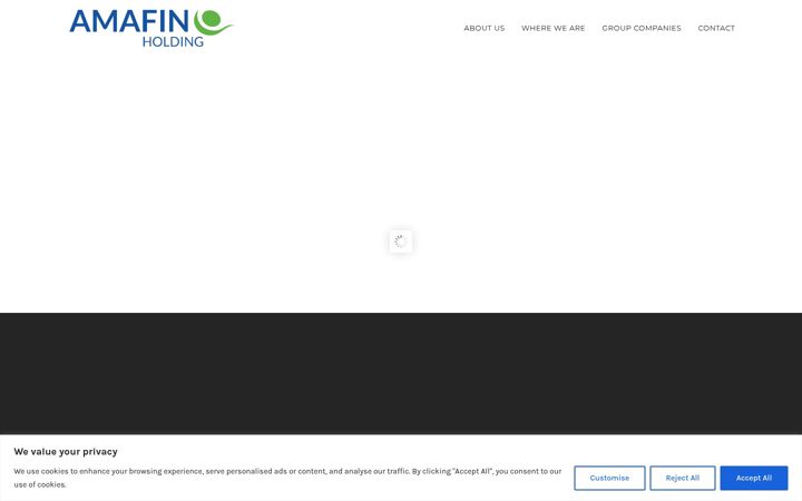 Screenshot of amafinholding.com