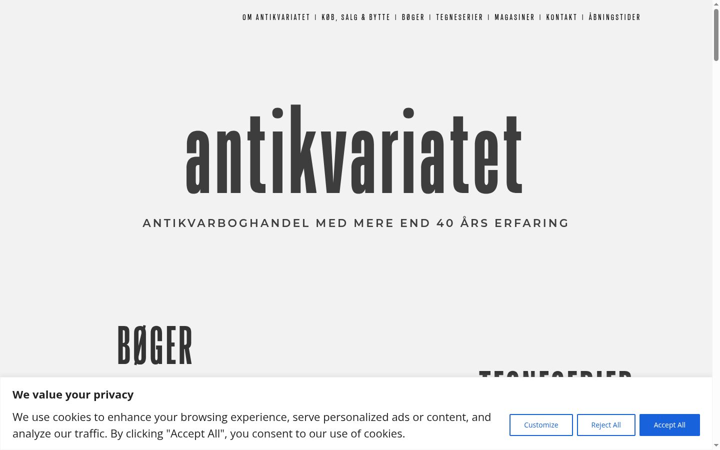 Screenshot of the consent banner shown before any interaction