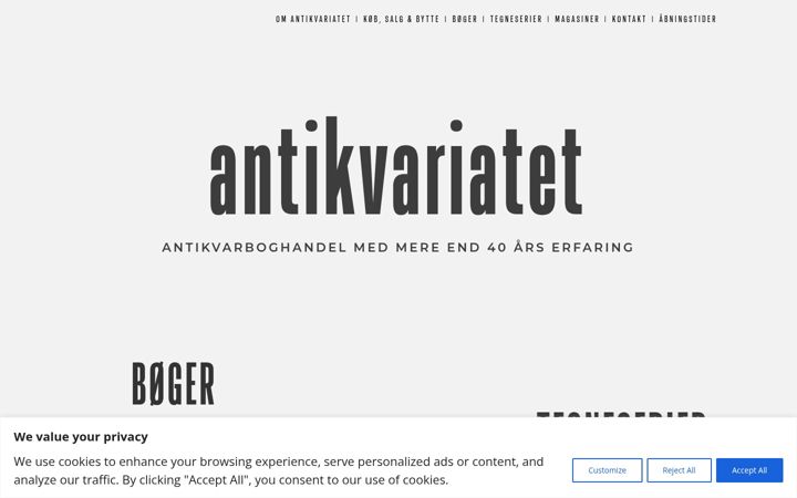 Screenshot of amagerantikvariat.dk