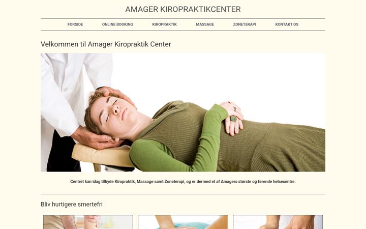 Screenshot of amagerkiropraktikcenter.dk