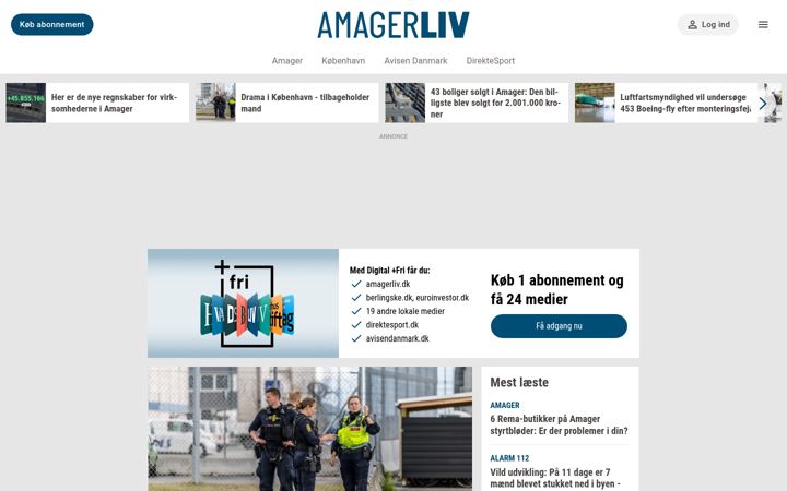 Skärmbild av amagerliv.dk