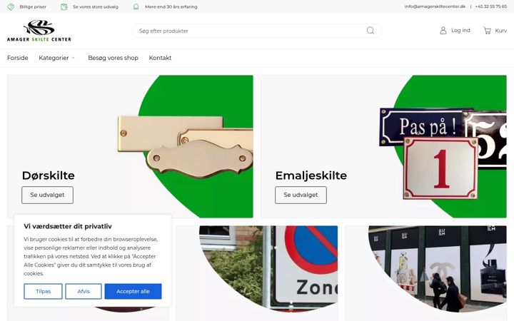 Skærmbillede af amagerskiltecenter.dk