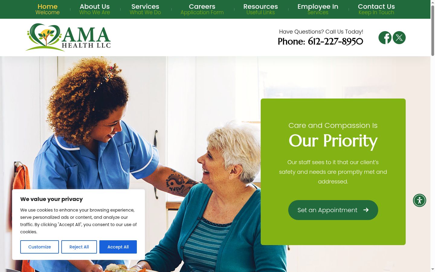 Screenshot of the consent banner shown before any interaction