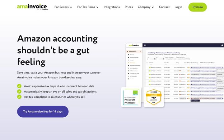 Screenshot of amainvoice.de