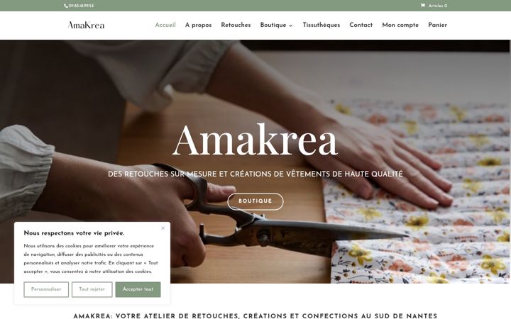 Screenshot of amakrea.fr