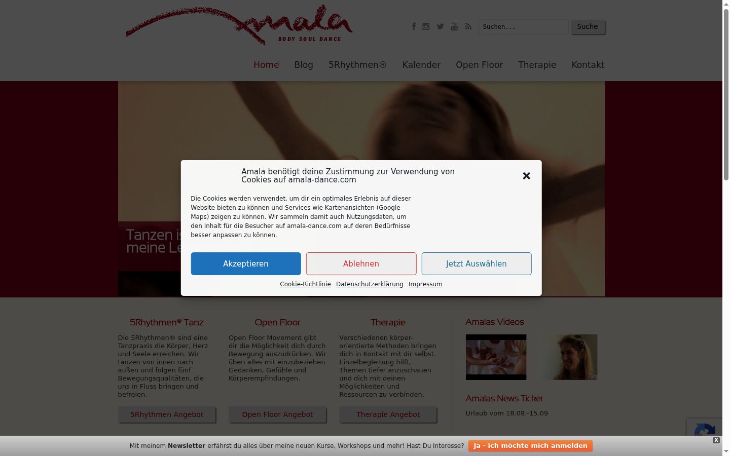 Screenshot van de toestemmingsbanner zoals getoond vóór enige interactie