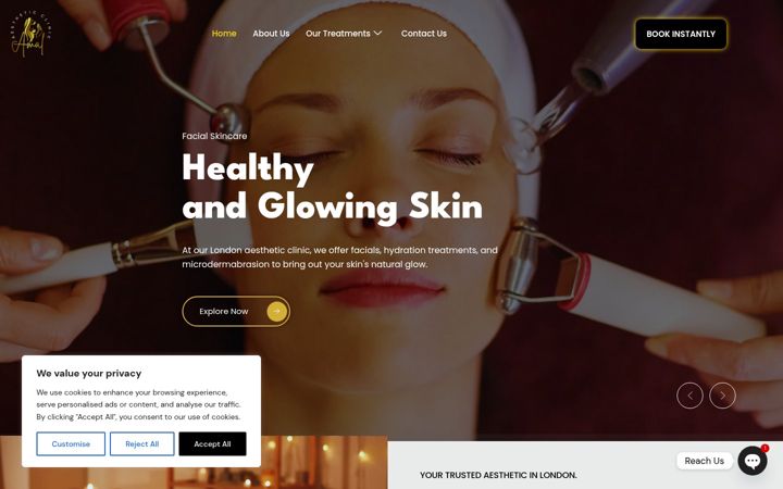 Skärmbild av amalaestheticclinic.com