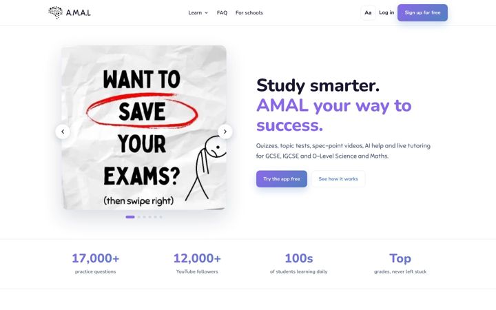 Screenshot of amalearning.space
