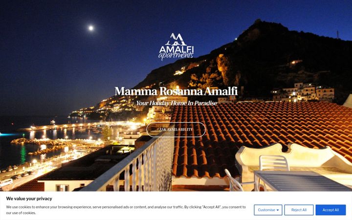 Screenshot of amalfiapartments.com