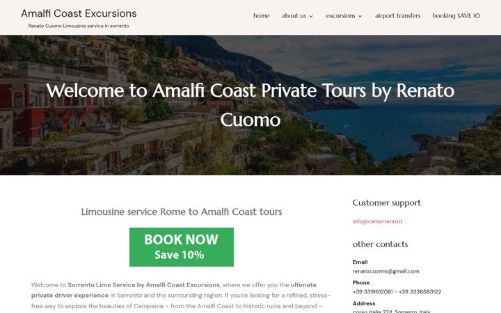 Screenshot of amalficoast-excursions.com