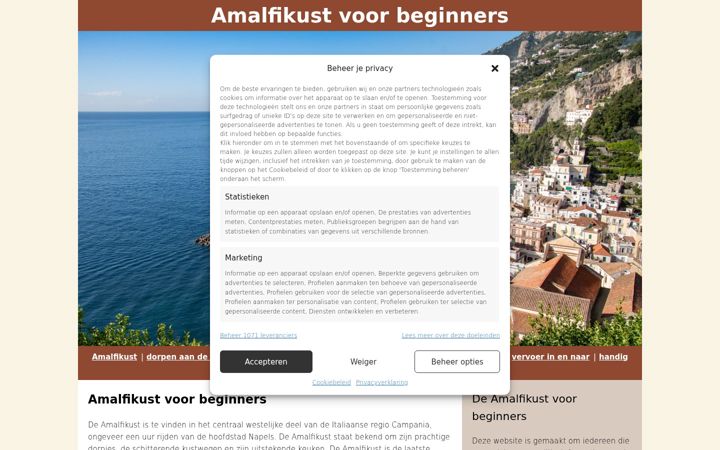 Screenshot of amalfikustvoorbeginners.nl
