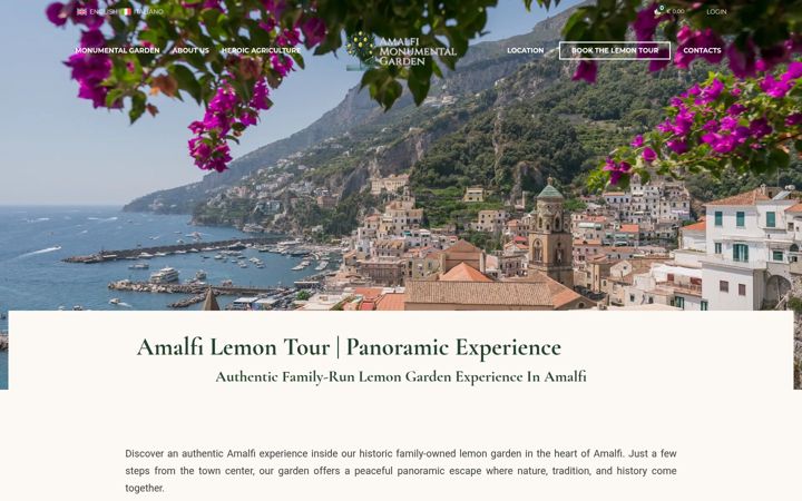 Screenshot von amalfimonumentalgarden.com