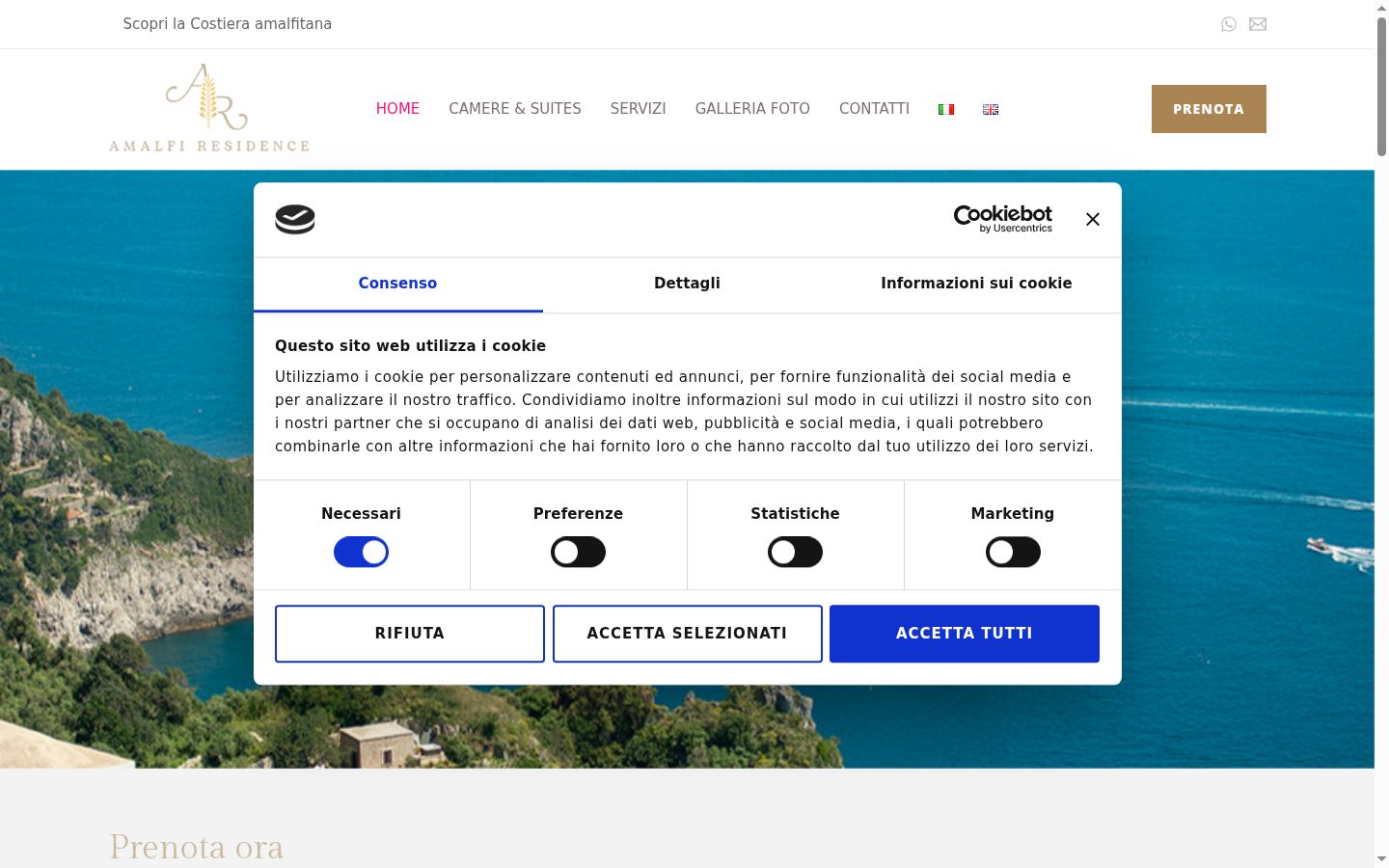 Snímka obrazovky banera súhlasu zobrazeného pred akoukoľvek interakciou